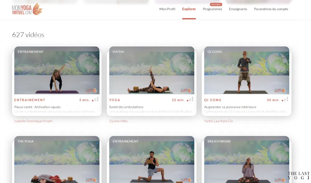 mon yoga virtuel catalogue avis
