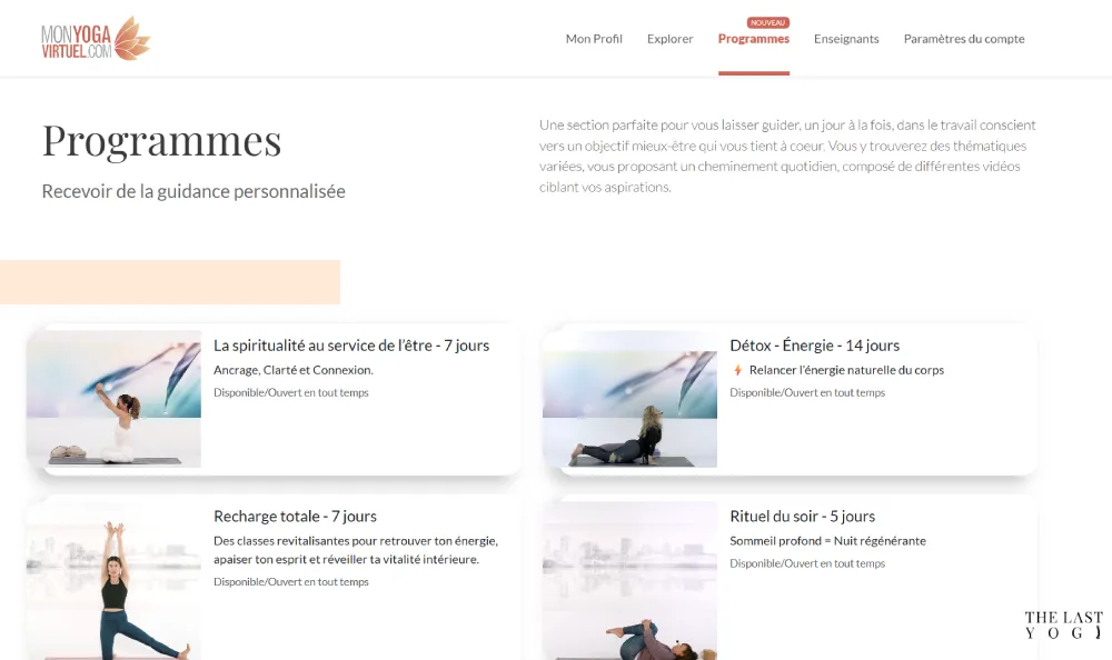 mon yoga virtuel programmes avis